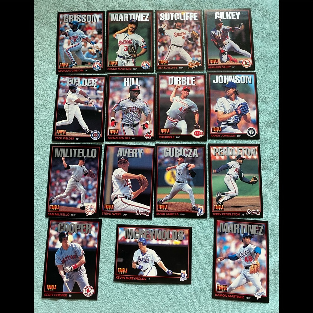 15 Triple play baseball cards